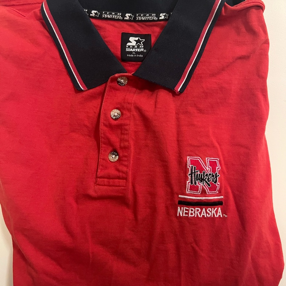 Starter Men's Red Nebraska Polo Shirt